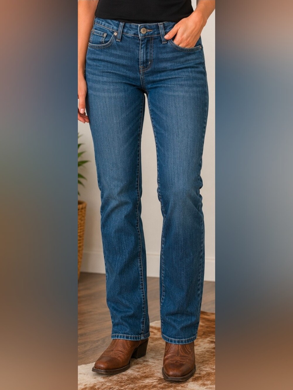 Cody James Western Stretch Jeans 29x30 Medium Wash Embroidered Pocket Denim